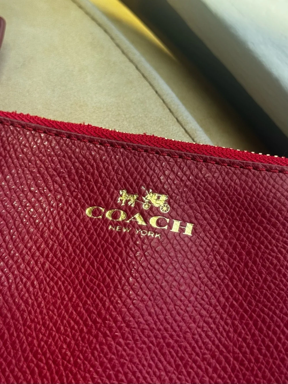 Coach Red Leather Wristlet